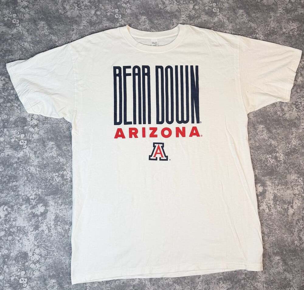 M&O Gold Bear Down Arizona Wildcats T-Shirt Size L White
